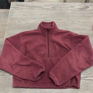 TNA Polar Fleece Quarter Zip XS burgundy